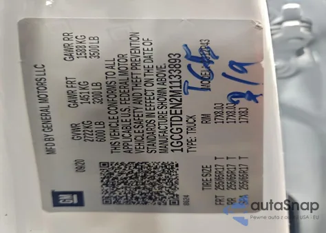 2021 Chevrolet Colorado Z71 z USA, uszkodzony, nr VIN 1GCGTDEN2M1133893